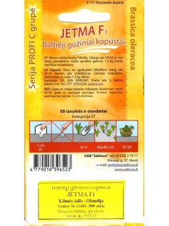 Kopūstai baltagūžiai 'Jetma' H, 500 sėklų