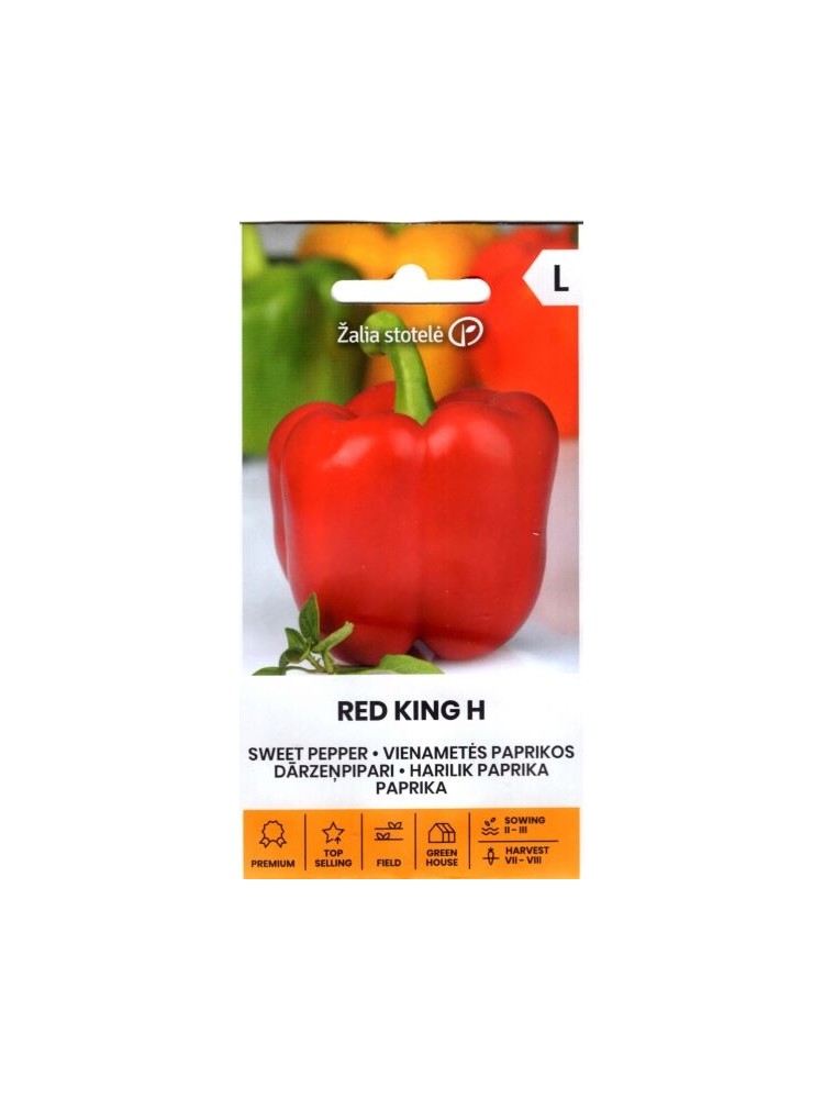 Paprika vienametė 'Red King' H, 10 sėklų