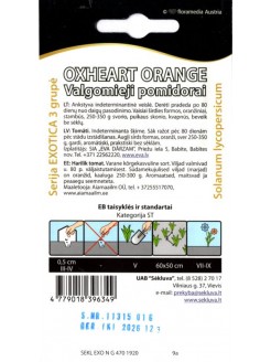 Pomidorai valgomieji 'Oxheart Orange' 0,1 g, sėklos