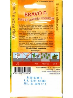Kopūstai baltagūžiai 'Bravo' H, 40 sėklų