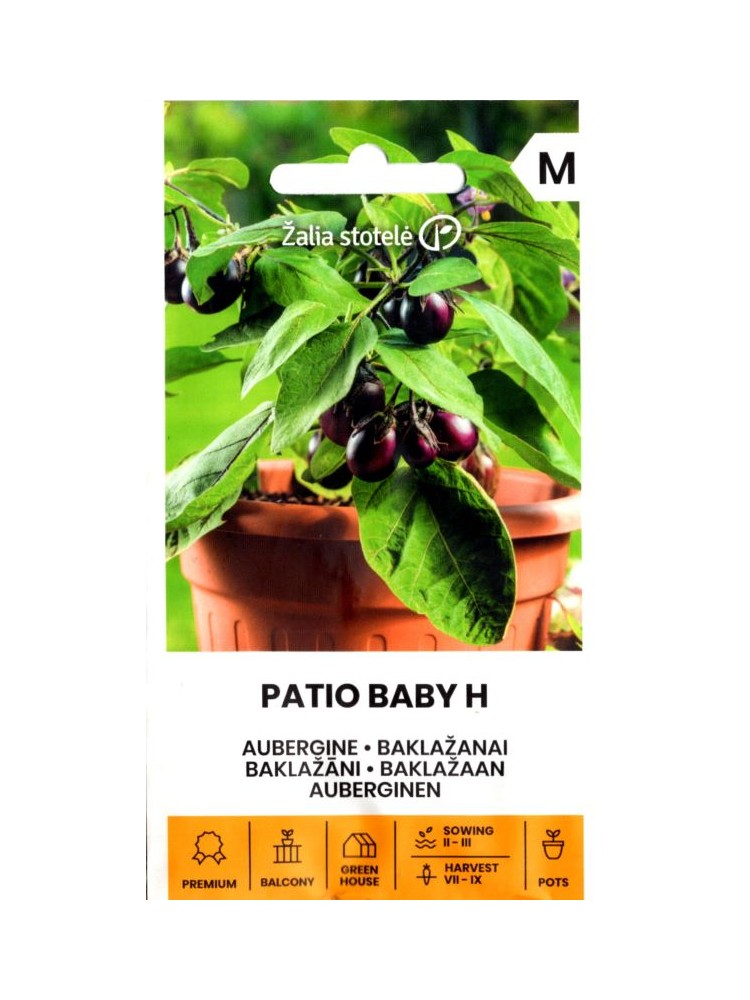 Baklažanai 'Patio Baby'' H, 10 sėklų