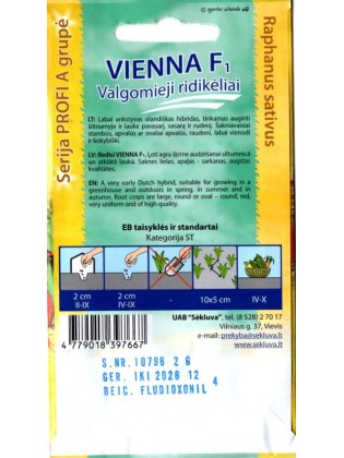 Ridikėliai valgomieji 'Vienna' H, 2 g