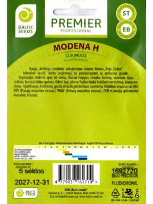 Cukinijos 'Modena' H, 5 sėklos