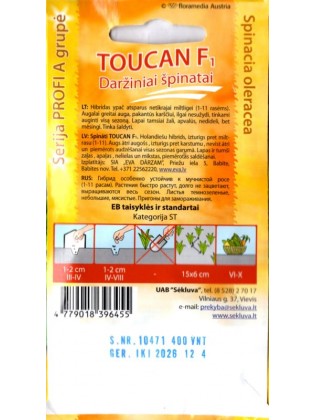 Špinatai daržiniai 'Toucan' H, 400 sėklų